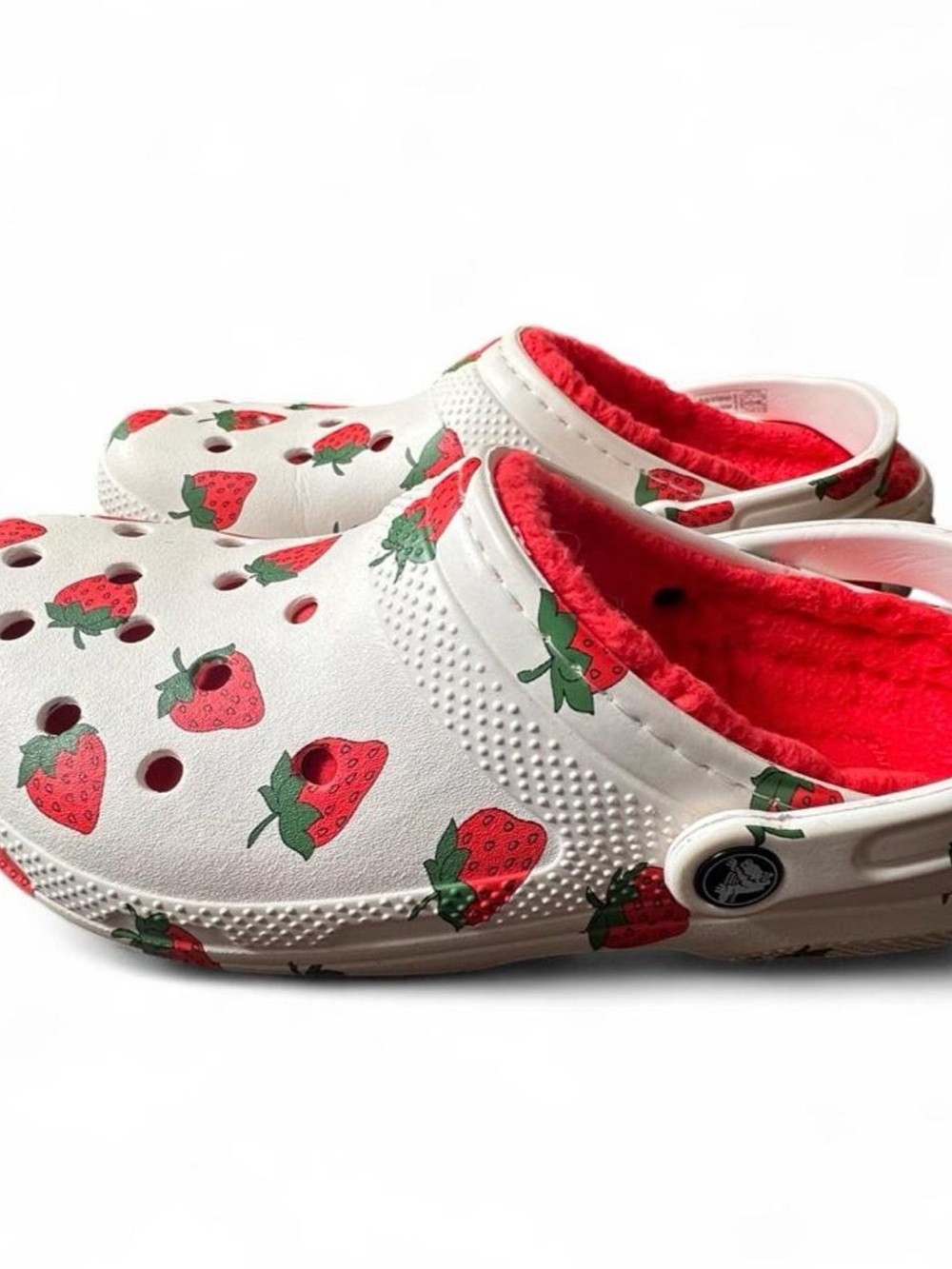 Crocs Classic Lined Vacay Vibes Strawberry Clogs White Red size 11 Women’s - Picture 7 of 8
